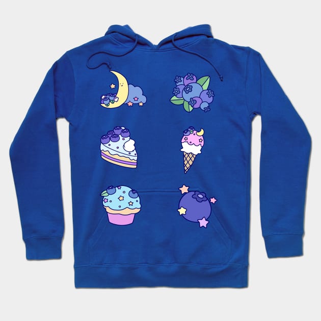 Pastry Stars and Blueberries Hoodie by saradaboru